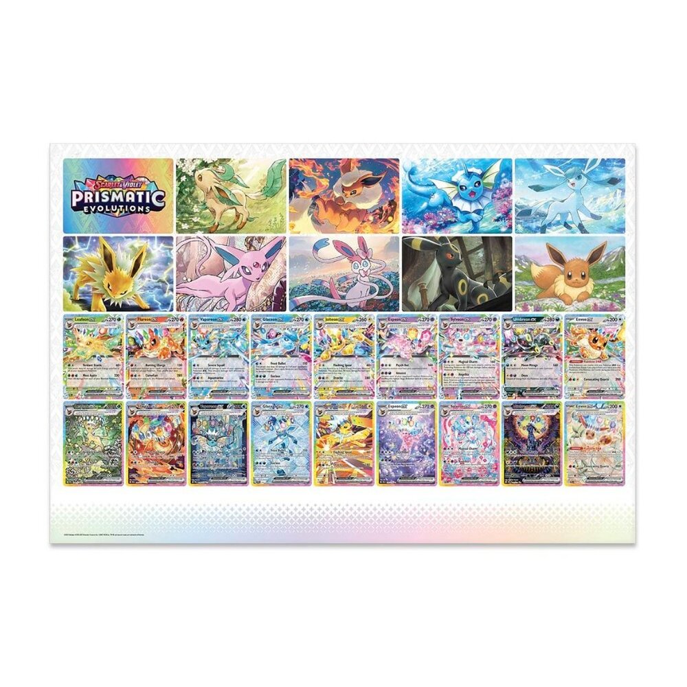 Pokemon Prismatic Evolutions Official Poster with all the eevee evolutions !